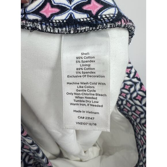 Talbots Navy Blue Dot Print Silver Button Pencil Skirt 8P Polka Dot - Picture 4 of 5